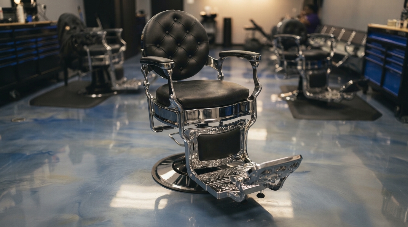Barber chair at Pop's Barber & Beauty Shop