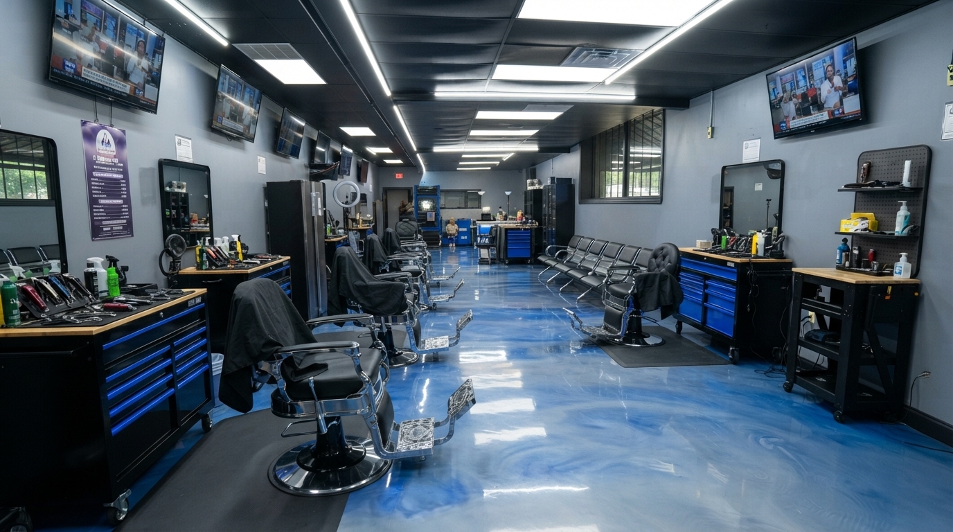 Inside Pop's Barber & Beauty Shop, downtown Pine Bluff, Arkansas